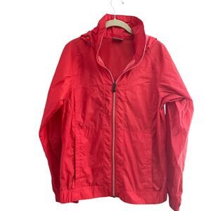Columbia Red Hooded Rain Nylon Lightweight Jacket-Size Small